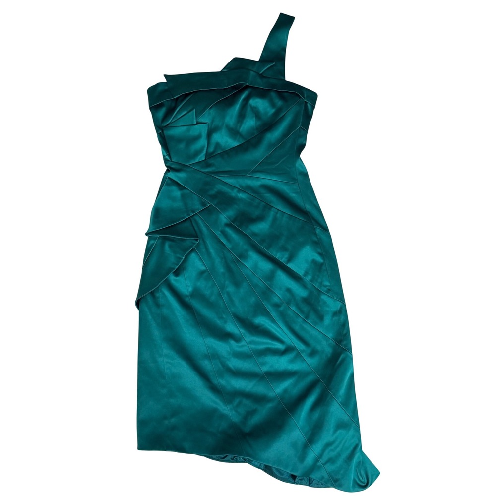 Karen Millen One Shoulder Asymmetrical Satin Cocktail Dress Size 6